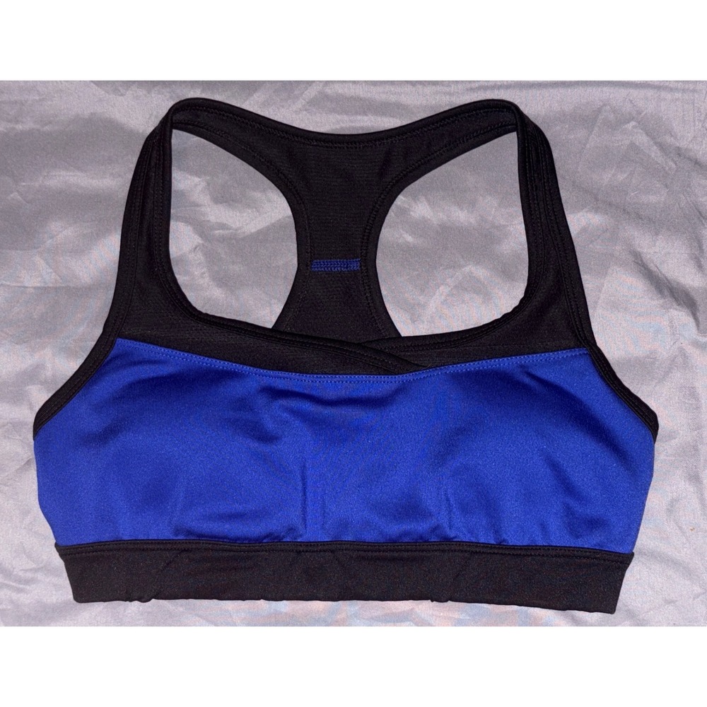 Tek Gear Blue & Black Medium Impact Sports Bra, Small